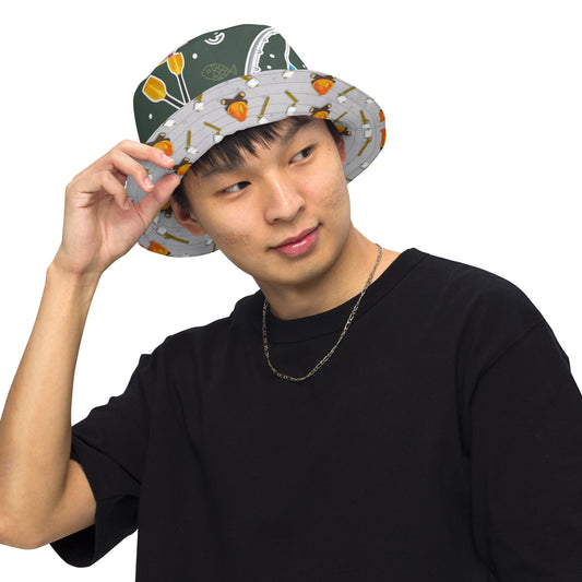 Fishing / Camp Fire Camp Reversible Bucket Hat